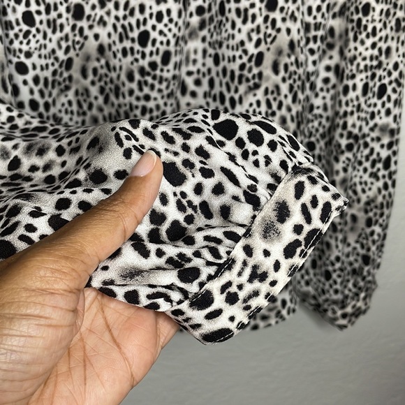 A NEW DAY Tie Front Blouse | Black Leopard Print | Large - Picture 5 of 13